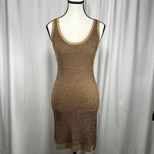 The Limited Women's Vintage Gold Mesh Tank Style Mini Dress Coverup, Size XS
